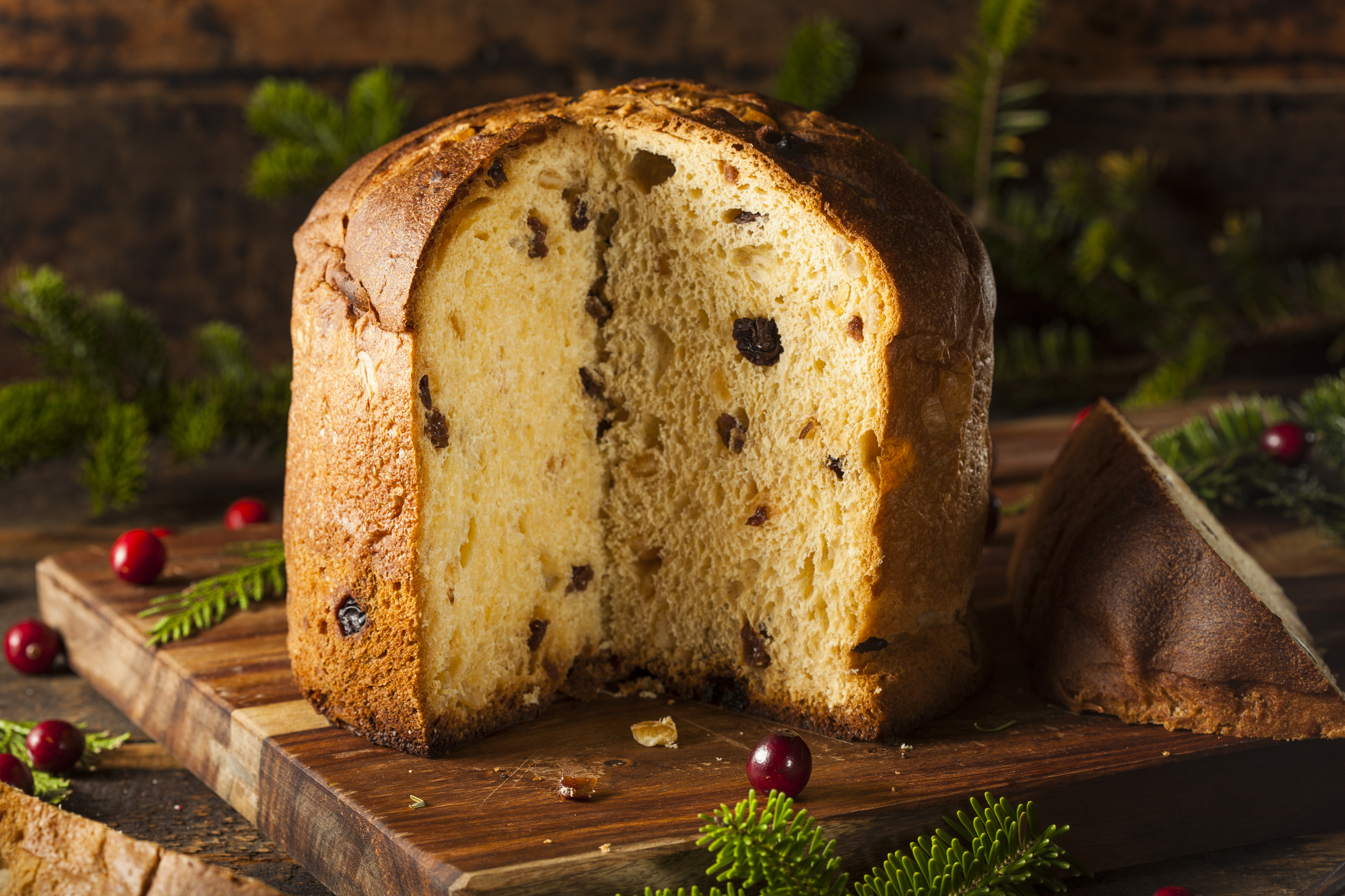 Homemade Panettone Fruit Cake Ready for Christmas