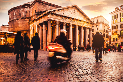Pantheon in Rome and people